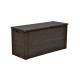 TOOD Malle de rangement en résine - 300 L - Marron aspect bois - 120 x 46 x 58 cm