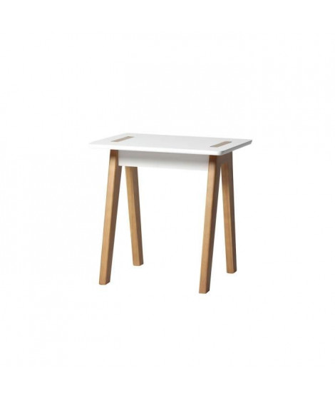 SHANA Table bout de canapé - Décor blanc ciré - L 50 x P 40 x H 50 cm