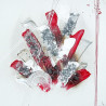 ABSTRAIT Tableau déco toile peinte a la main 50x50 cm rouge, gris et blanc