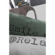 TODAY Coussin coton lavé Smile - 30 x 70 cm - Vert kaki