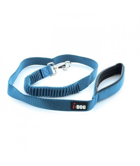 I DOG Laisse Confort - L 120 cm - Bleu et gris - Pour chien