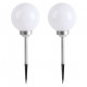 LUMI JARDIN Lot de 2 Spheres lumineuse solaire a LED Moony - Lumiere blanc - Ø 20 cm