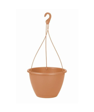 ARTEVASI Pot de fleurs suspendu Algarve - 8 L - 31 x 31 x 20,5 cm - Terre cuite claire