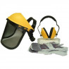 JARDIN PRATIQUE Kit de protection OZAKI - Ecran grillagé relevable + lunettes de sécurité + casque anti-bruit ajustable et gants