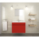 LUNA Ensemble salle de bain simple vasque L 60 cm - Rouge mat