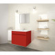 LUNA Ensemble salle de bain simple vasque L 60 cm - Rouge mat