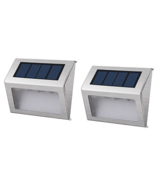 LUMISKY Pack de 2 Spots solaires mural extérieur étanches - 3 LEDs