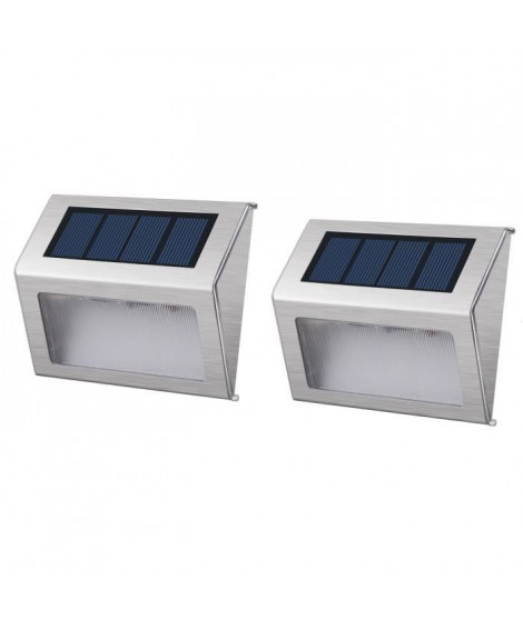 LUMISKY Pack de 2 Spots solaires mural extérieur étanches - 3 LEDs