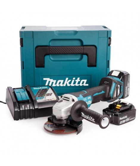 MAKITA Meuleuse Ø 125 mm 2x18 V Li-Ion 5 Ah DGA517RTJ