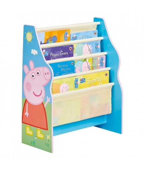PEPPA PIG - Bibliotheque a pochettes pour enfants - Rangement de livres pour chambre d'enfant