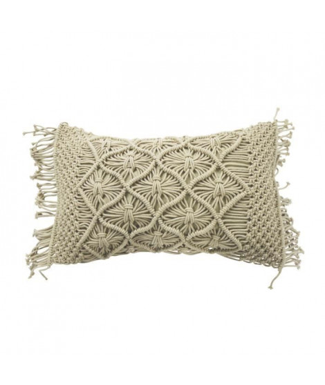 Coussin Macrame - 30 x 50 cm - Beige naturel