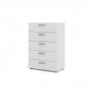 TYHJA Commode 5 tiroirs - Blanc - L 70 x P 40 x H 102 cm