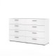 TYHJA Commode 8 tiroirs - Blanc - L 140 x P 40 x H 82 cm