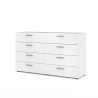 TYHJA Commode 8 tiroirs - Blanc - L 140 x P 40 x H 82 cm