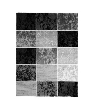 SUBWAY CUBE Tapis de salon en polypropylene - 120x170 cm - Noir
