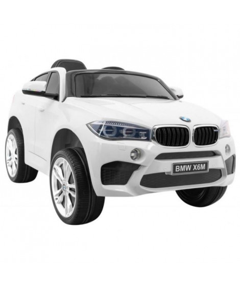 EROAD - Voiture électrique BMW X6 M  Blanc modele 2019 - 12V - Roues gomme - MP3
