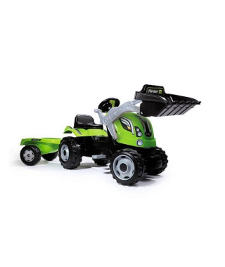 SMOBY Tracteur  a pédales Farmer Max + Remorque