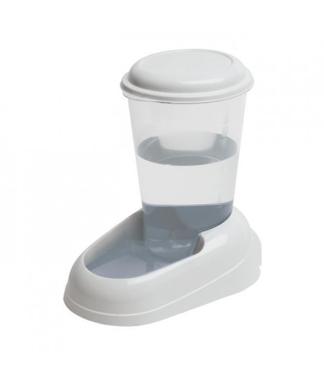 FERPLAST Distributeur d'eau Nadir 3L en plastique - 29,2x20,2x28,8cm - Blanc - Chien et chat