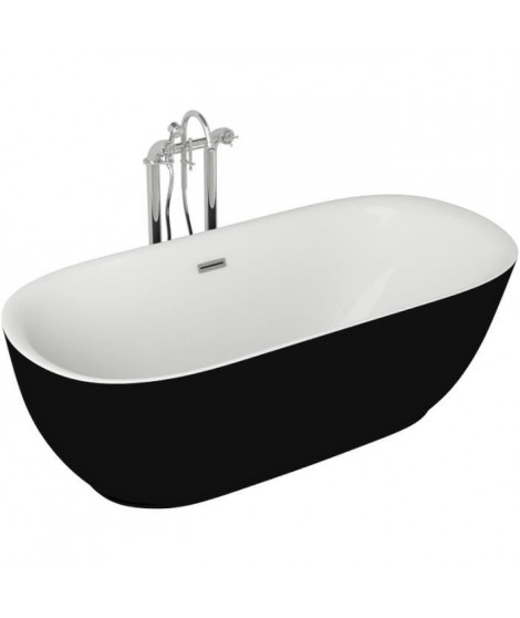 Baignoire - 180x85x58cm - Design bicolore - Noir/Blanc