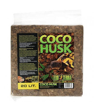 EXO TERRA Substrat Coco Husk 20 L - Pour terrarium de climat tropical ou semi-tropical