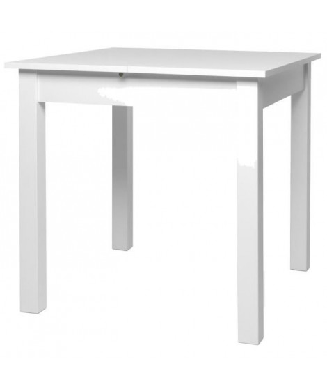 COBURG Table a manger extensible de 4 a 6 personne classique blanc - L 80-120 x l 80 cm