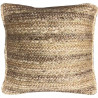 DEKO & CO Coussin en jute et lurex or - 45 x 45 cm - Beige