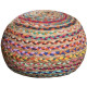 DEKO & CO Pouf en jute - Ø40 x 30 cm - Multicolore