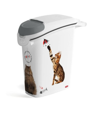 CURVER Conteneur a croquettes empilable Love pets 10 Kg - Blanc - Pour chat