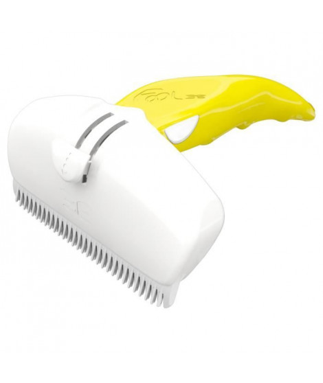 FoOLEE Brosse Easee Small - Taille L - Jaune - Pour chien