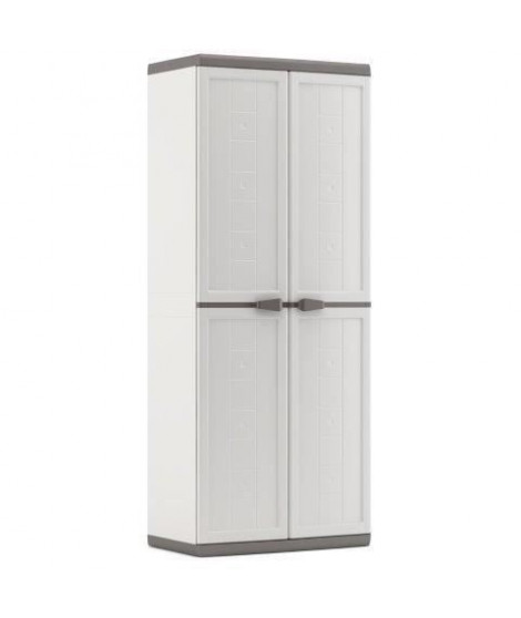 KETER Armoire haute JOLLY - Blanc et Gris - 68 x 39 x 166 cm