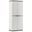 KETER Armoire haute JOLLY - Blanc et Gris - 68 x 39 x 166 cm