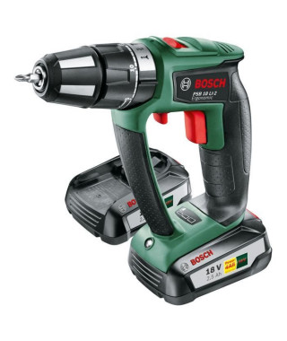 BOSCH Perceuse-visseuse a percussion sans fil PSB Ergo 18 LI-2 avec 2 batteries