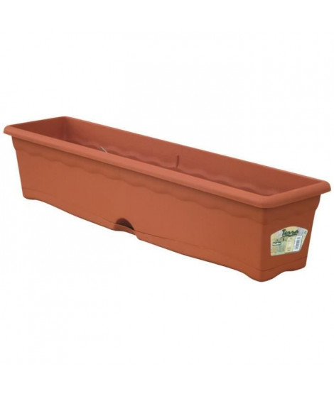 PLASTIKEN Jardiniere rectangulaire Ø 80 X 20 cm avec plateau - Terracotta