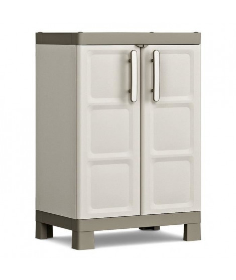KETER Armoire Basse EXCELLENCE - Beige et taupe - 65 x 45 x 97 cm