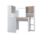 DELTA Bureau d'angle avec multiples rangements - Décor boir et blanc - L 125 x P 99,5 x H 140,5 cm