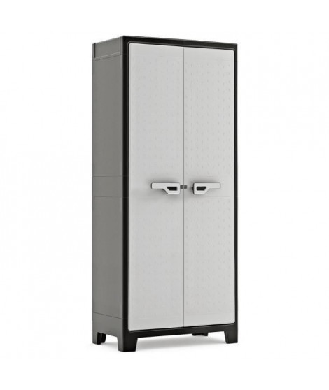 KETER Armoire Haute TITAN - Noir et Gris - 80 x 44 x 182 cm