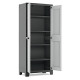 KETER Armoire Haute TITAN - Noir et Gris - 80 x 44 x 182 cm