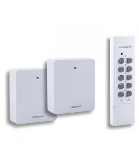SMARTWARES Pack Smarthome 2 prises sans fil avec télécommande 4 canaux