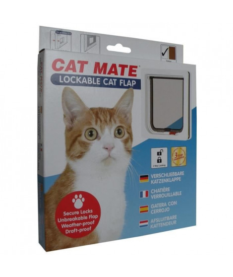 PET MATE Chatiere verrouillable 304W - Blanc - Pour chat