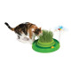 CAT IT Cuircuit 3 en 1 avec balle et jardiniere d'herbe - Ø 36 cm - Vert - Pour chat