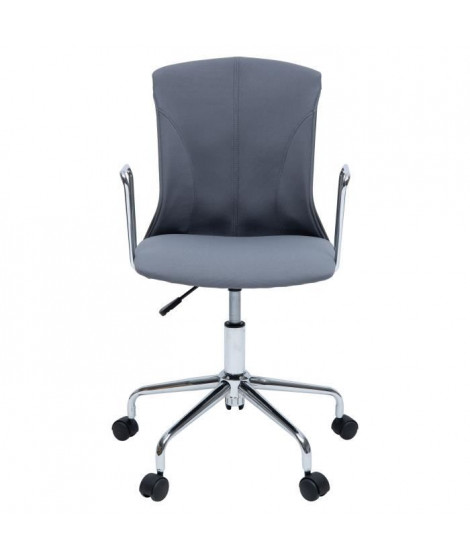 DERA Chaise de bureau - Tissu gris - Contemporain - L 52 x P 52 cm