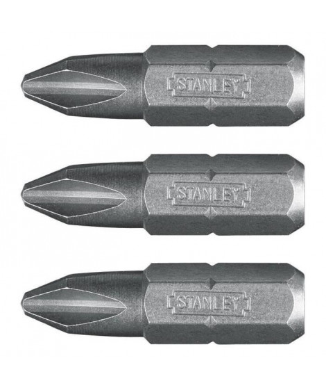 STANLEY 3 embouts de vissage Phillips PH2 25mm