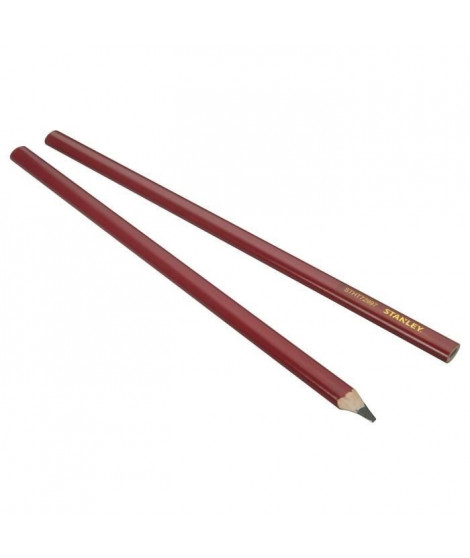 STANLEY 2 crayons de charpentier 30cm corps rouge