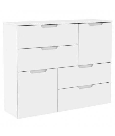 SIENNA Buffet style contemporain blanc brillant - L 115 cm