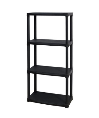 TOOD Etagere en résine 4 tablettes - Hauteur 133 cm Largeur 60 cm - Noir