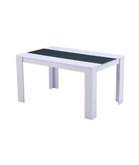 DAMIA Table a manger de 4 a 6 personnes style contemporain blanc et gris mat - L 140 x l 90 cm