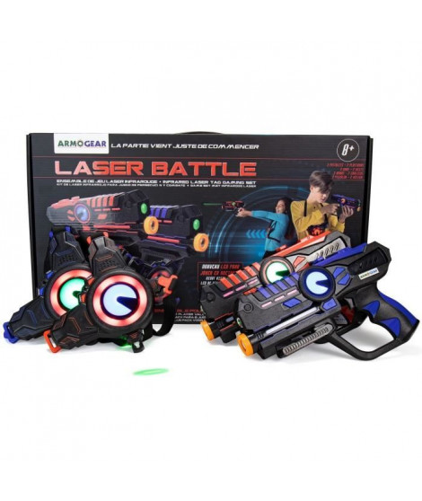 DARPEJE Laser Battle - Set 2 joueurs équipe bleu/rouge - ODAR77