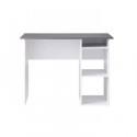 COMPO Bureau droit classique décor gris et blanc - L 101 cm