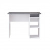 COMPO Bureau droit classique décor gris et blanc - L 101 cm