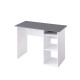 COMPO Bureau droit classique décor gris et blanc - L 101 cm